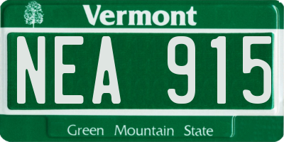 VT license plate NEA915