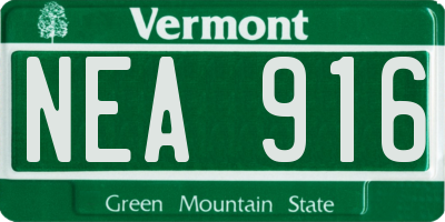 VT license plate NEA916