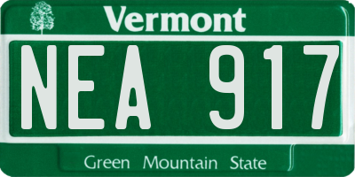 VT license plate NEA917