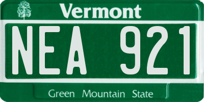 VT license plate NEA921