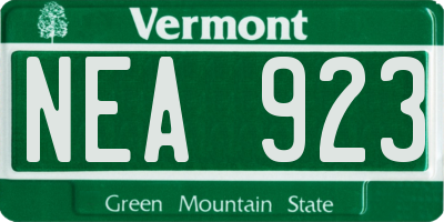 VT license plate NEA923