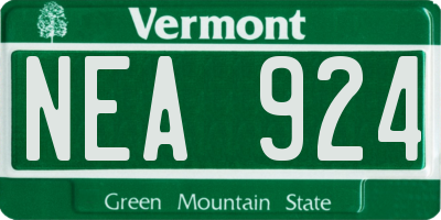 VT license plate NEA924