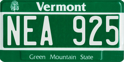 VT license plate NEA925