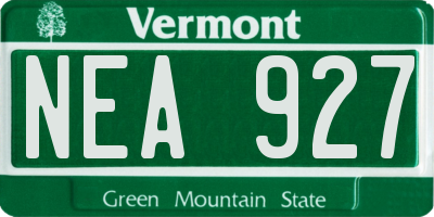VT license plate NEA927