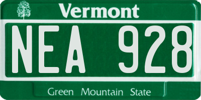 VT license plate NEA928