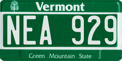 VT license plate NEA929