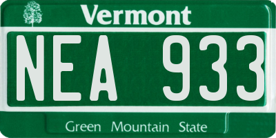VT license plate NEA933