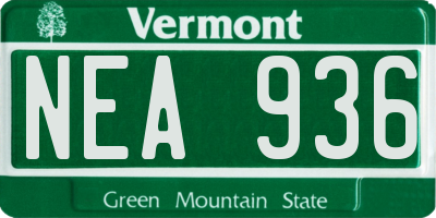 VT license plate NEA936
