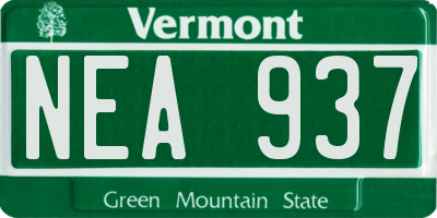 VT license plate NEA937