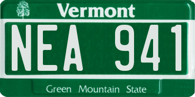 VT license plate NEA941