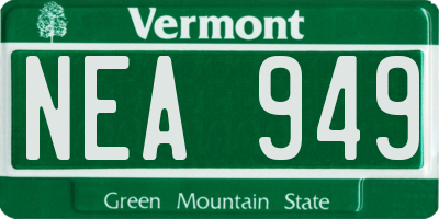 VT license plate NEA949