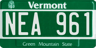 VT license plate NEA961
