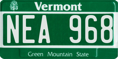 VT license plate NEA968