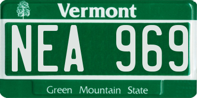 VT license plate NEA969