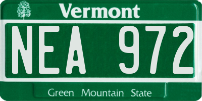 VT license plate NEA972