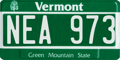 VT license plate NEA973