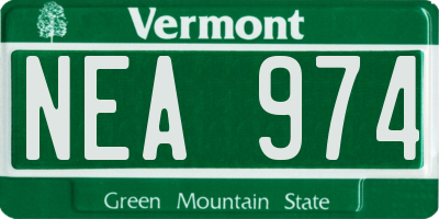 VT license plate NEA974