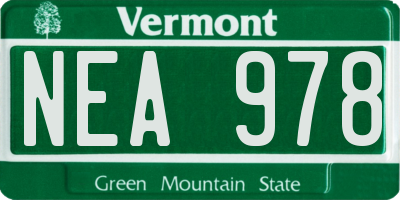 VT license plate NEA978