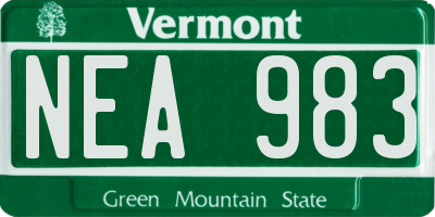 VT license plate NEA983