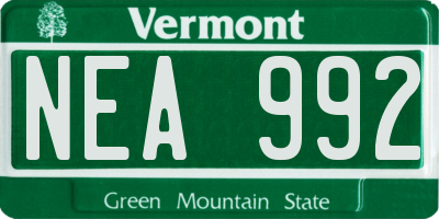 VT license plate NEA992