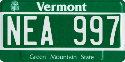 VT license plate NEA997