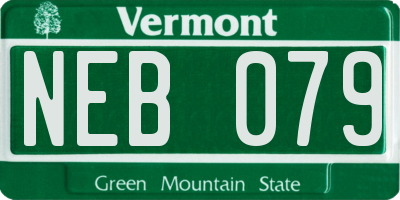VT license plate NEB079