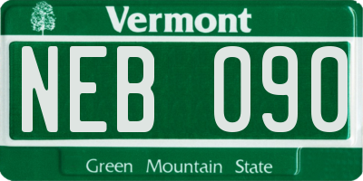 VT license plate NEB090