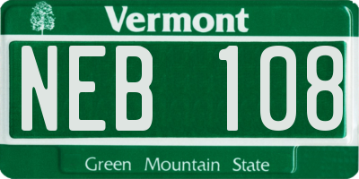 VT license plate NEB108
