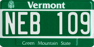 VT license plate NEB109