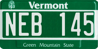 VT license plate NEB145