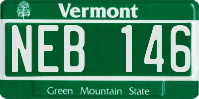 VT license plate NEB146