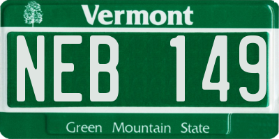VT license plate NEB149