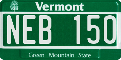 VT license plate NEB150