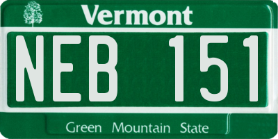 VT license plate NEB151