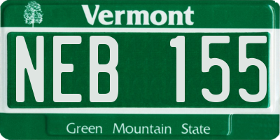 VT license plate NEB155