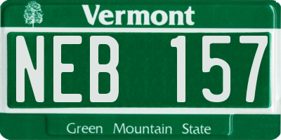 VT license plate NEB157