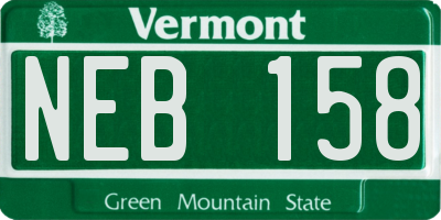 VT license plate NEB158