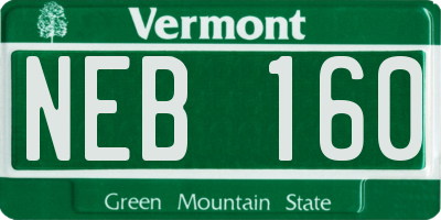 VT license plate NEB160