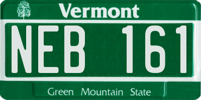 VT license plate NEB161
