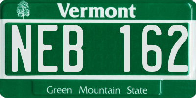 VT license plate NEB162