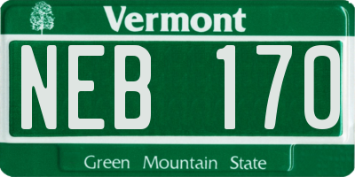 VT license plate NEB170