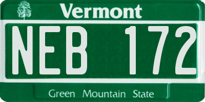 VT license plate NEB172