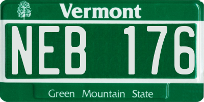 VT license plate NEB176