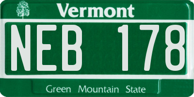 VT license plate NEB178