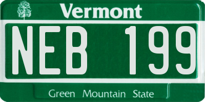 VT license plate NEB199