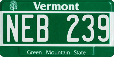 VT license plate NEB239