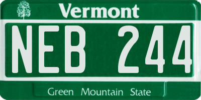 VT license plate NEB244