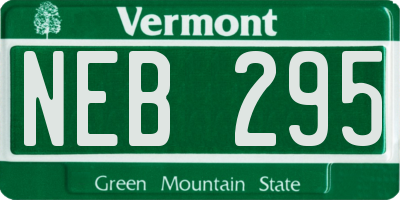 VT license plate NEB295