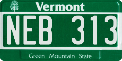 VT license plate NEB313