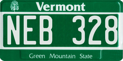 VT license plate NEB328